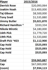 Bulls 2015 Plan Salaries