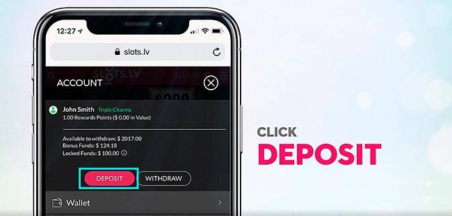 PayPal Casino Deposit Process Step 1