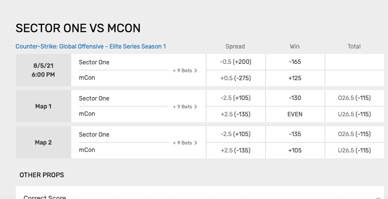 Bovada has a proven track record for providing prop bets for CS:Go