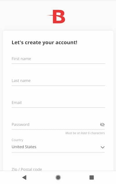 Sign up for BetOnline on Mobile