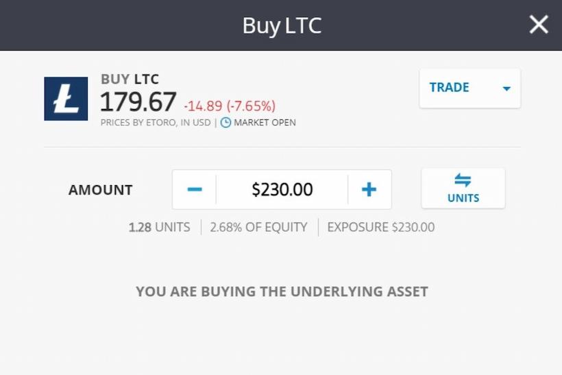 eToro Buy Litecoin