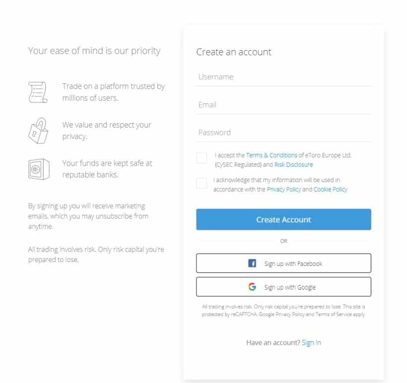 eToro-registration