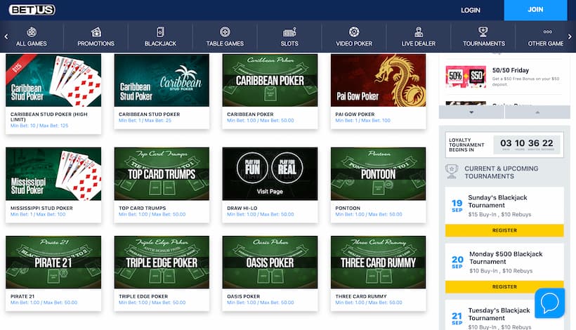 BetUS Top caribbean Poker Casinos image