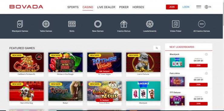 Bovada casino NC