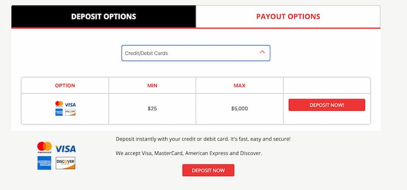BetOnline Deposit Page Top Caribbean Stud Poker Casinos image 