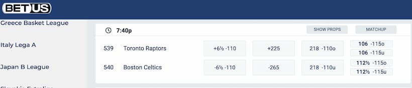 NBA spread betting BetUS