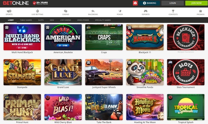 BetOnline Casino Games