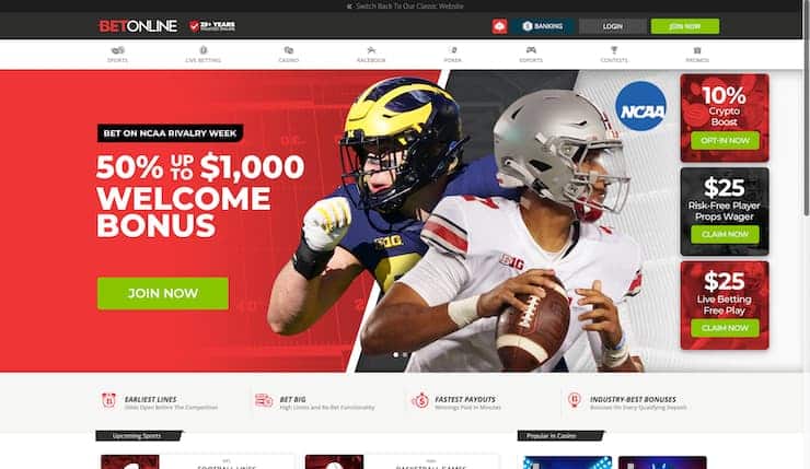 BetOnline Homepage