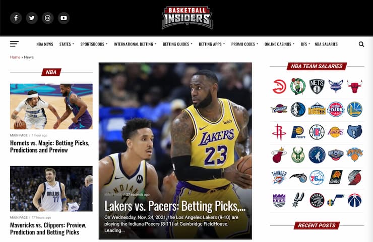 NBA picks on home page