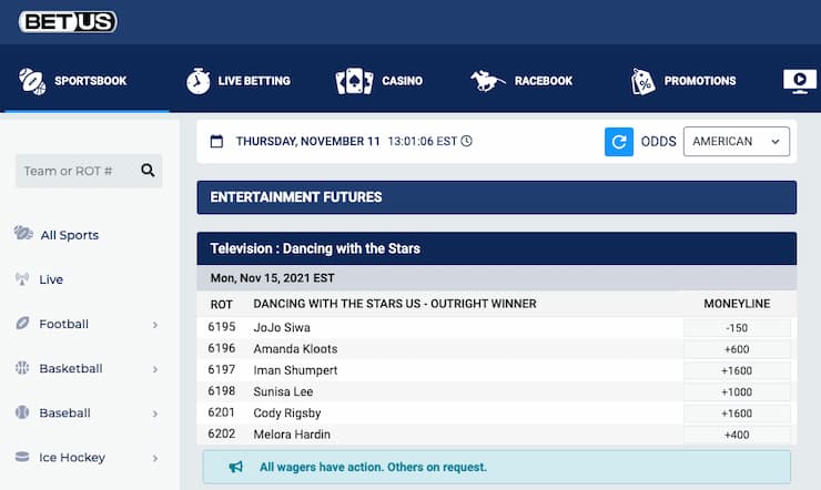 TV Show Betting - Entertainment Futures