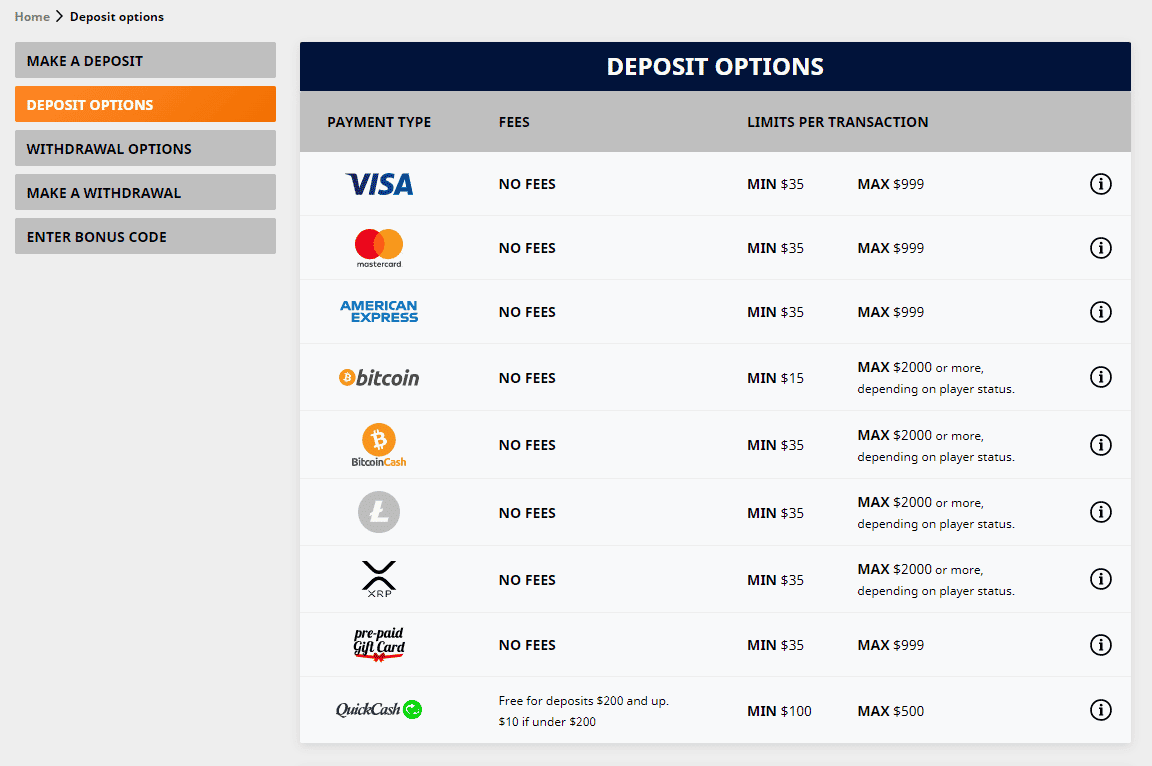 sportsbook deposit options