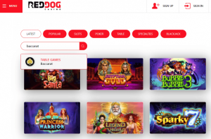 jugar baccarat red dog casino