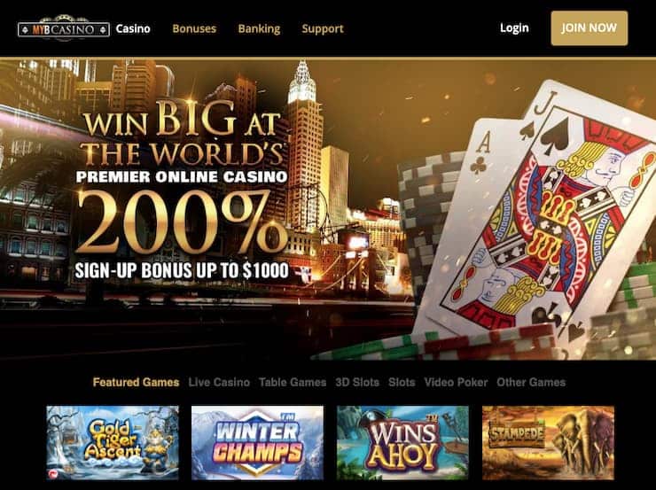 MYB Casino Home Page