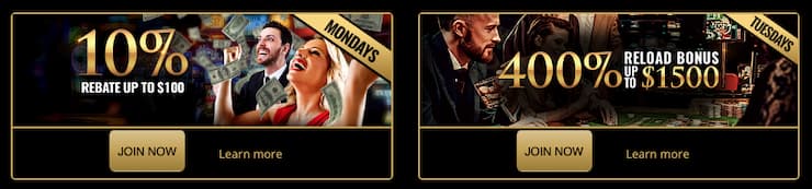 MYB Casinos Existing Player Bonuses