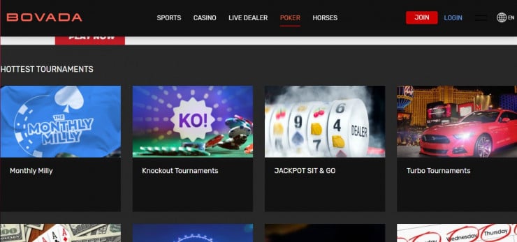 Bovada poker section