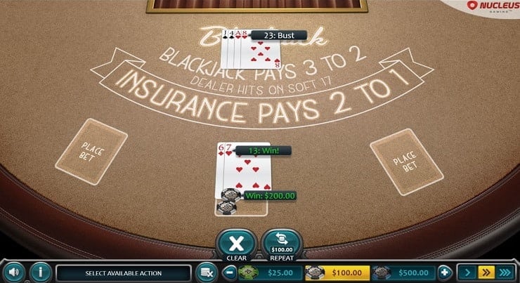 No Bust Blackjack Win