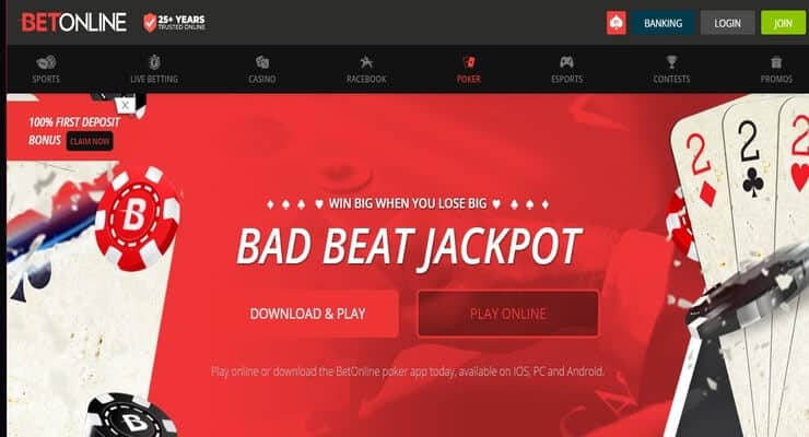 Poker jackpot game at Bovada