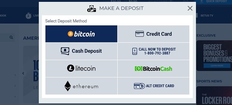 BetUS Cashier