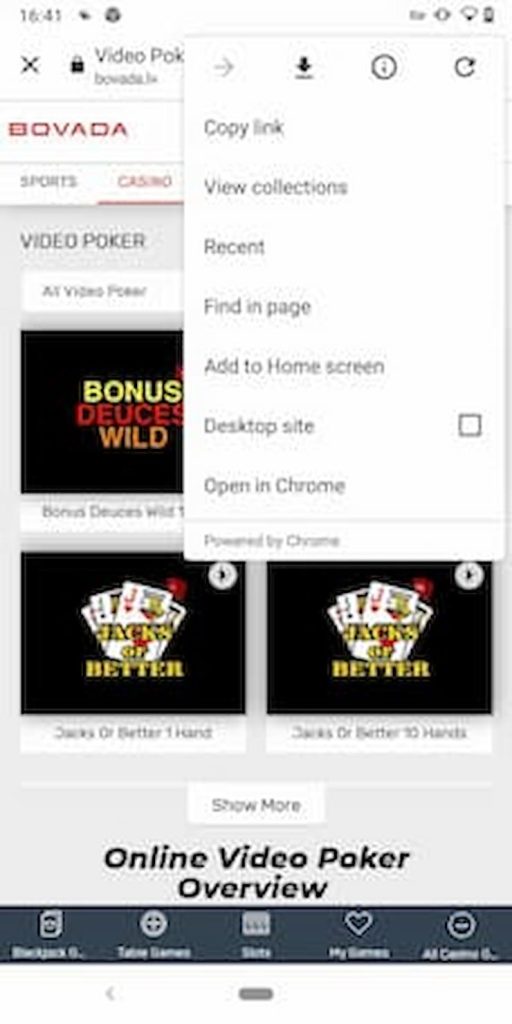 Bovada add homescreen button
