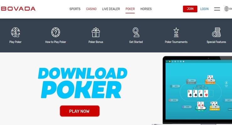 Bovada poker page