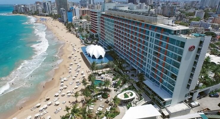Casino exterior on beach in Puerto Rico