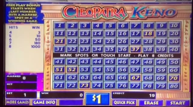 Cleopatra keno online