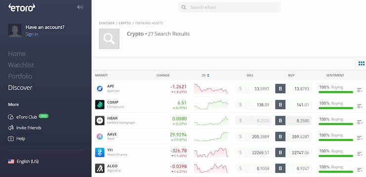 eToro Crypto