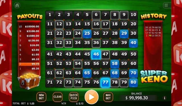 Superball keno online