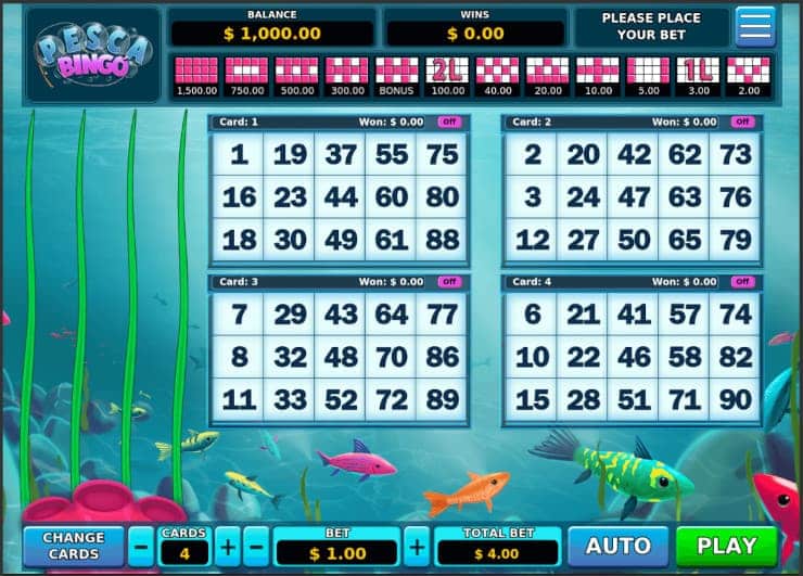Pesca bingo from Bovada