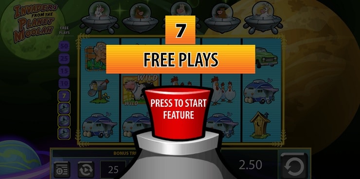 Invaders from the Planet Moolah Free Spins