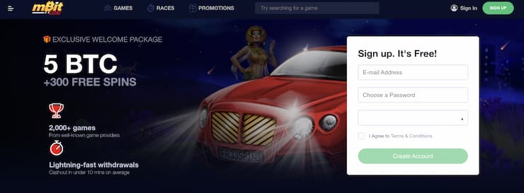 mBit Casino Homepage - Best Crypto Casino South Africa Sites