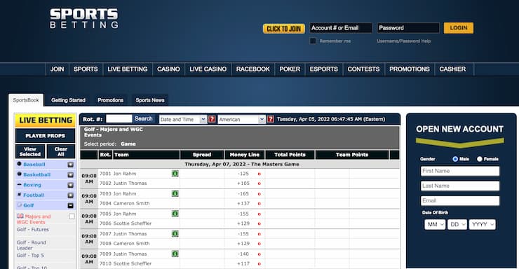 sportsbetting.ag golf odds 