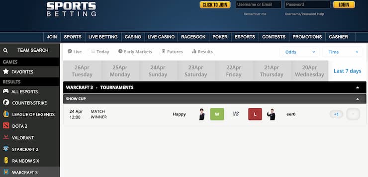 warcraft 3/ hearthstone betting at sportsbetting ag