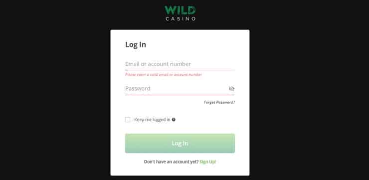 Wild Casino Sign In