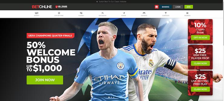 BetOnline homepage