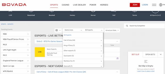 Bovada PUBG betting