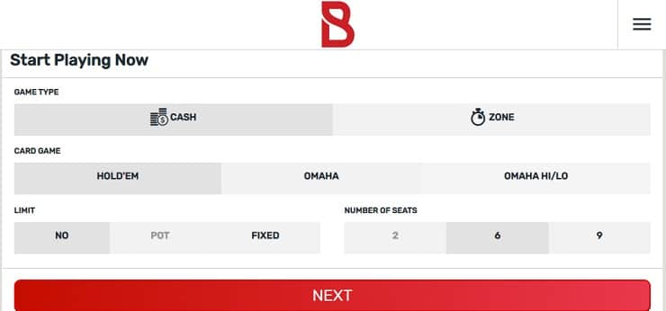 Bovada Mobile Poker Lobby