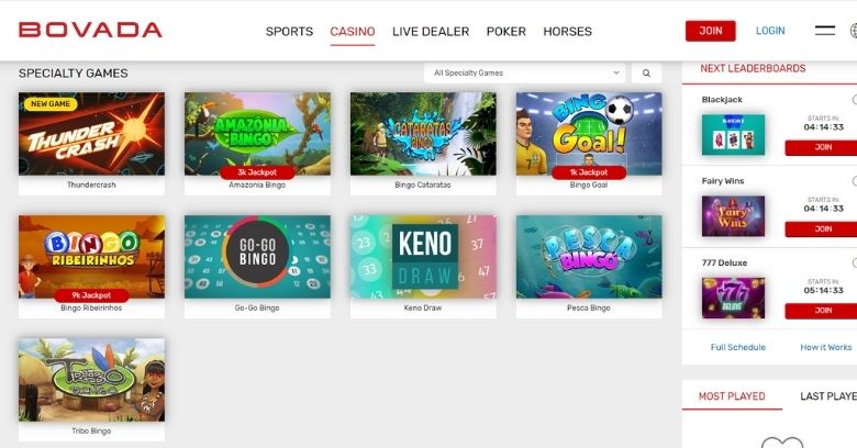 Bovada Scratch Cards Specialty Games
