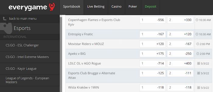 Everygame PUBG betting