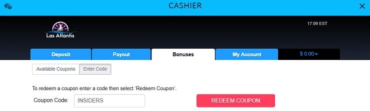 Las Atlantis Download Casino Cashier Bonus