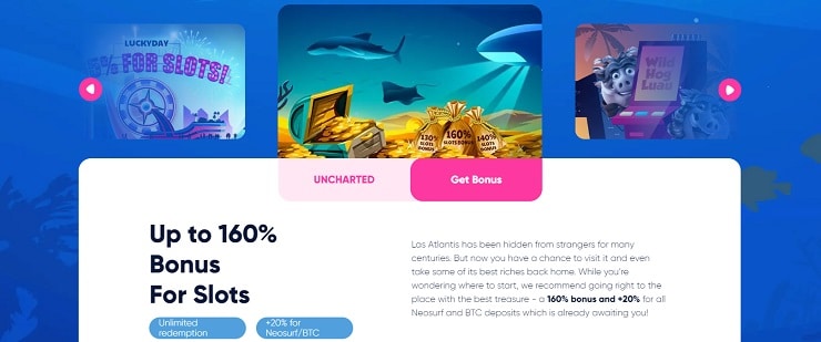 Las Atlantis Special Slots Bonus Code