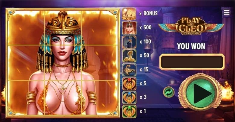 Play with Cleo Scratch card
