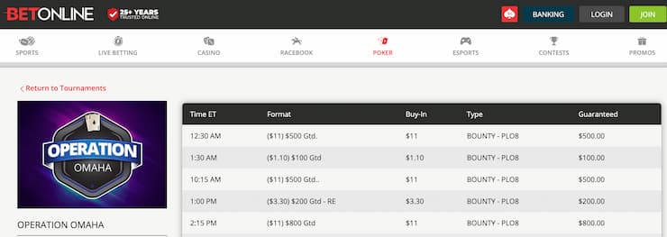betonline poker game tournament