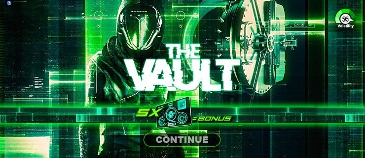 The Vault Slot Welcome Screen