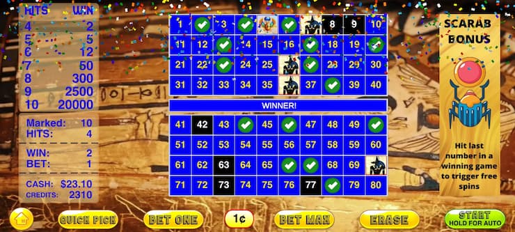 cleopatra keno casino app