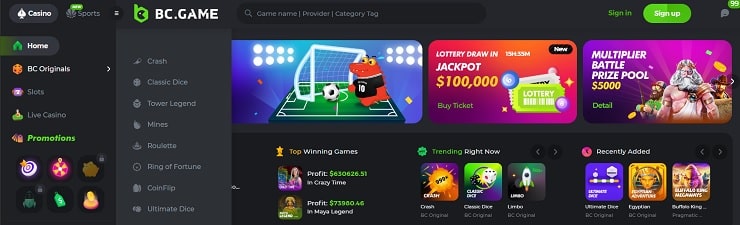 BC.Game Bitcoin Gambling Site