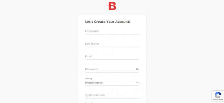 BetOnline enter details page