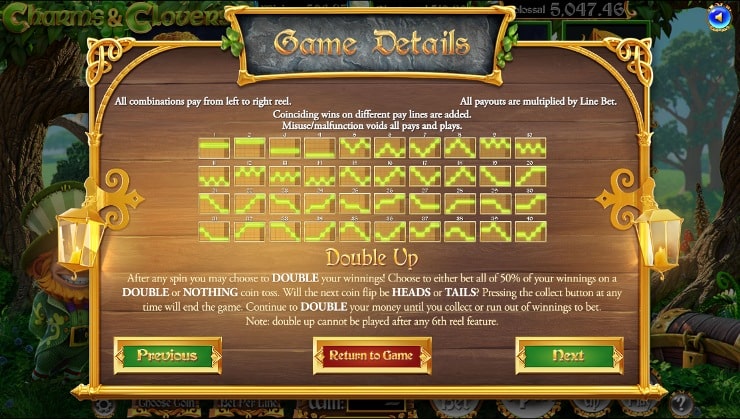 Charms & Clovers Slot Review - Paylines