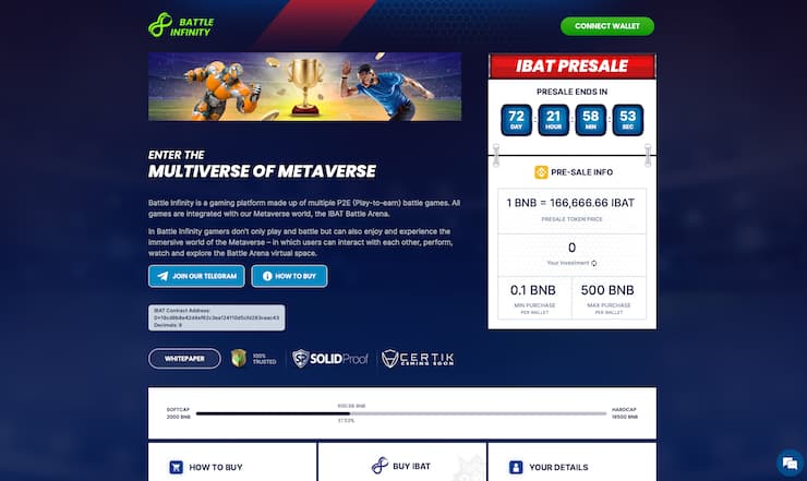 Battle Infinity Landing Page