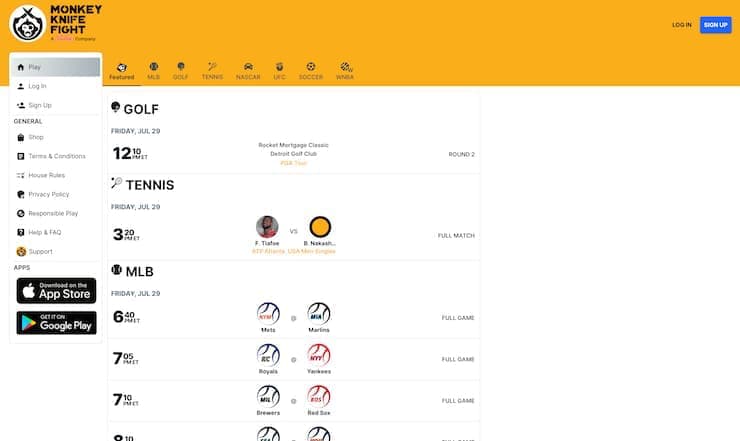 Monkey Knife Fight Homepage